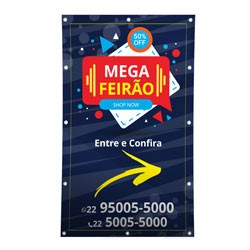 Lona Brilho 440g UV | Bainha e Ilhós